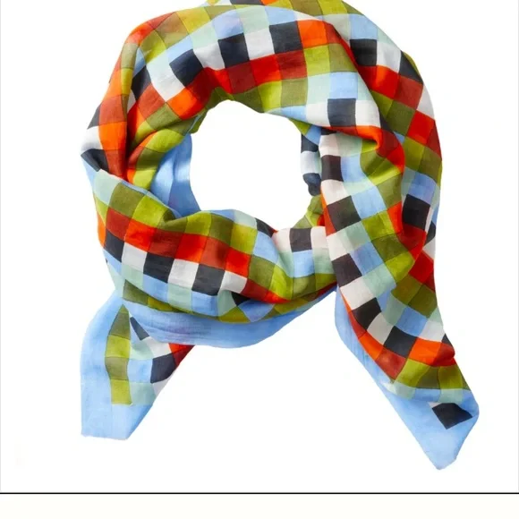 Block shop Textiles long Colorful Checkered Scarf - Picture 3 of 5